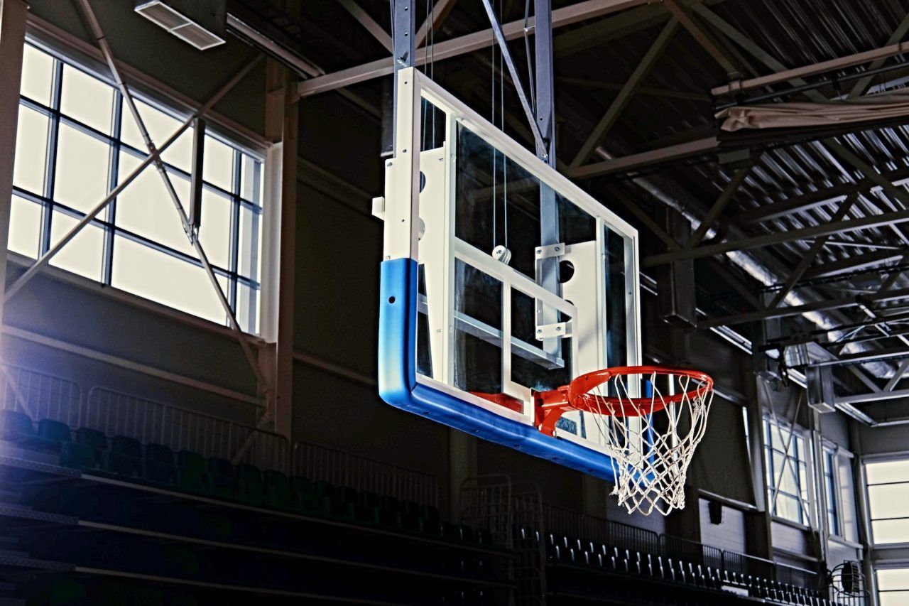 basketball hoop in a game hall